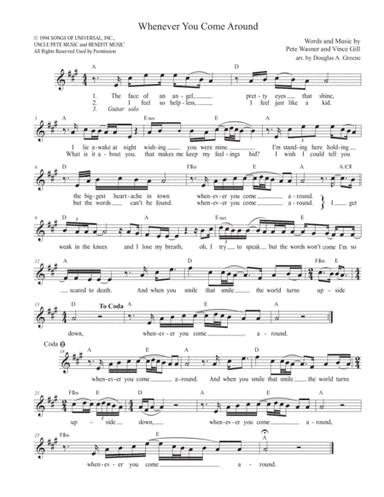 Whenever You Come Around (arr. Douglas A. Greene)