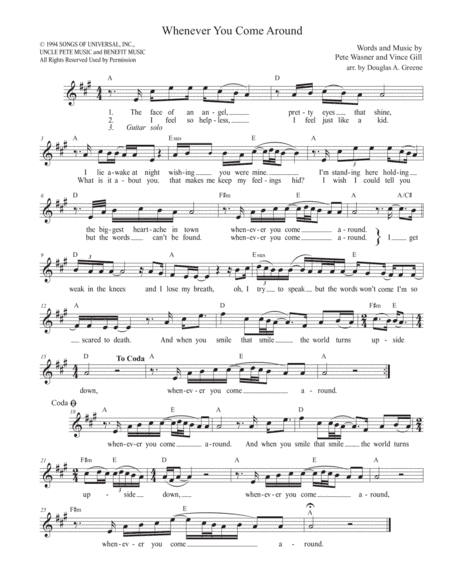 Whenever You Come Around (arr. Douglas A. Greene)