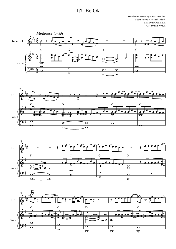 It'll Be Okay (arr. Tomaž Nedoh)