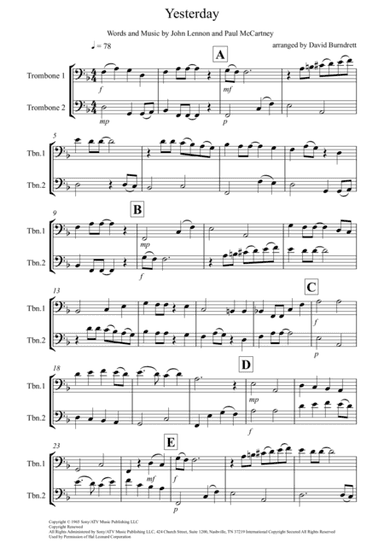 Yesterday (arr. David Burndrett)