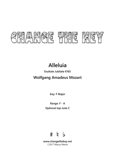 Alleluia from Exultate Jubilate - F Major (arr. Change the Key)