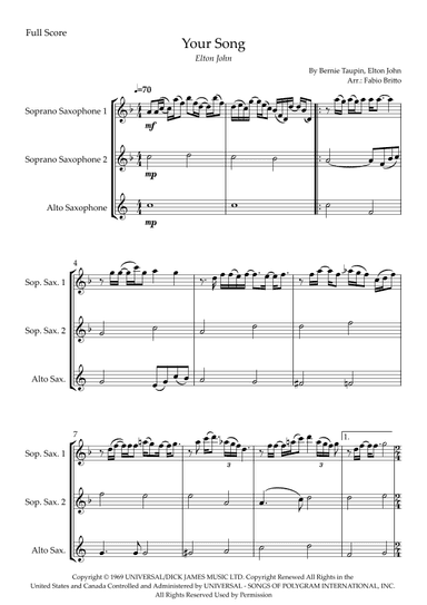 Your Song (arr. Fabio Britto)