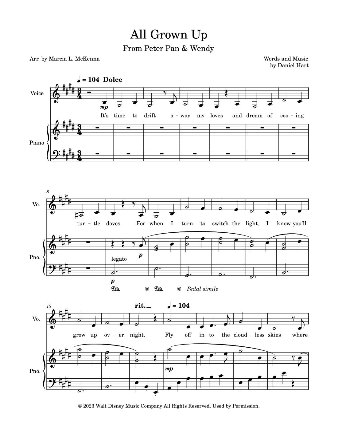 All Grown Up (arr. Marcia L McKenna)