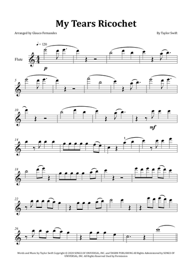 My Tears Ricochet (arr. Glauco Fernandes)