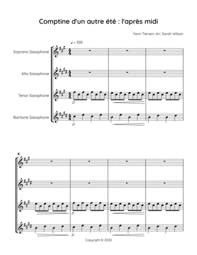 Comptine D'un Autre Été: L'après-midi (arr. Sarah Wilson)