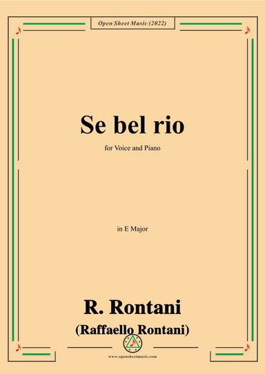 R. Rontani-Se bel rio,in E Major (arr. OSM Press)
