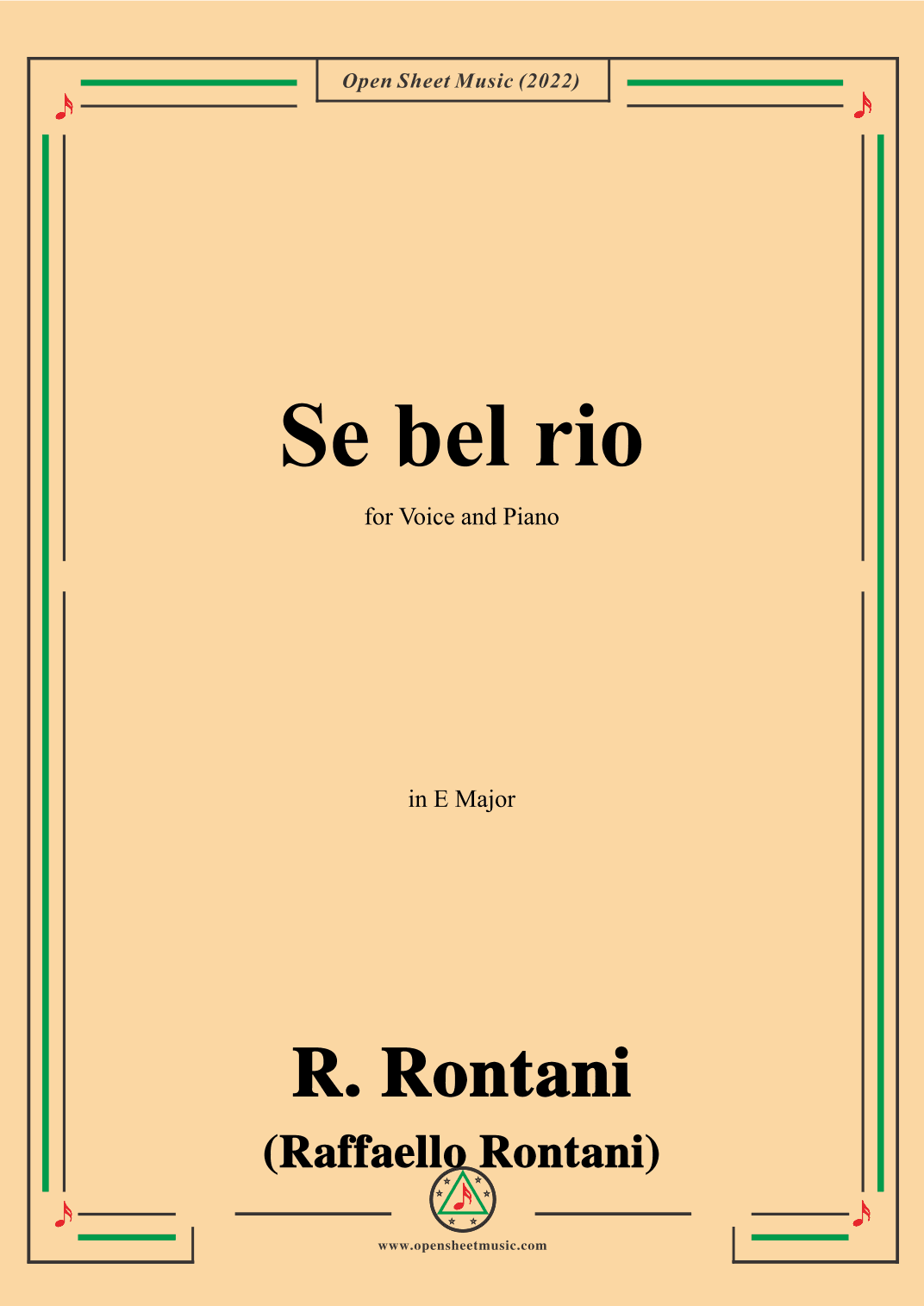 R. Rontani-Se bel rio,in E Major (arr. OSM Press)
