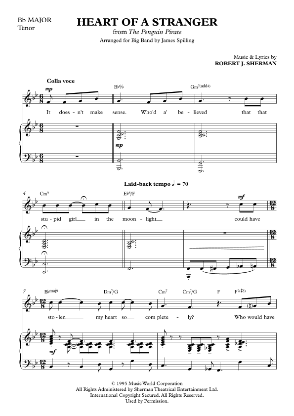 Heart Of A Stranger (B flat Major, Big Band Version)