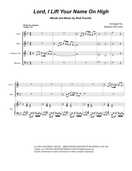 Lord, I Lift Your Name On High (arr. Stephen DeCesare)