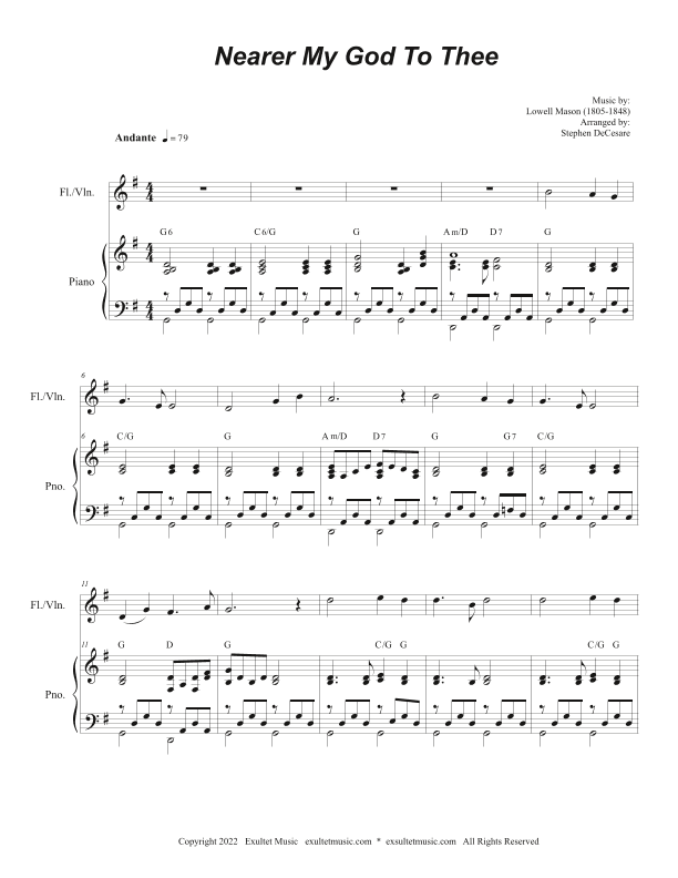 Nearer My God To Thee (Flute or Violin solo and Piano) (arr. Stephen DeCesare)