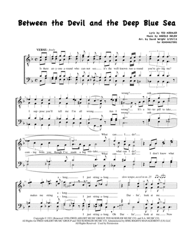 Between The Devil And The Deep Blue Sea (arr. David Wright)