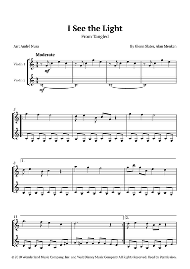 I See The Light (arr. André Nusa)