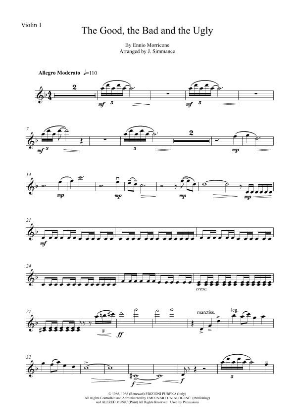 The Good, The Bad And The Ugly (main Title) (arr. J. Simmance)