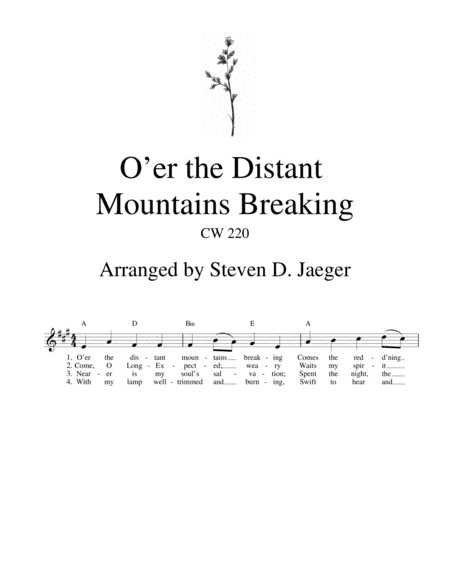 O'er the Distant Mountains Breaking - CW 220 - Bb Sax (arr. Steven D. Jaeger)