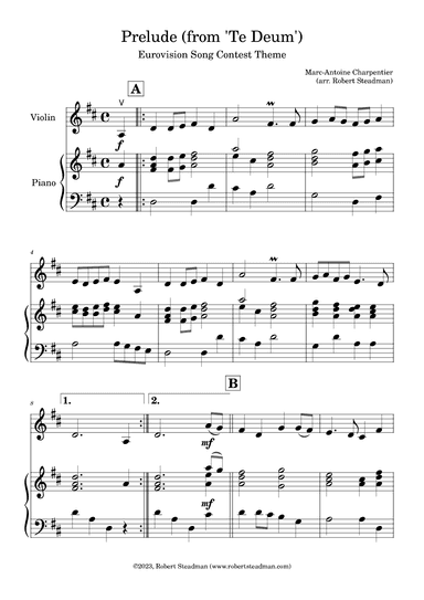 Prelude (from 'Te Deum') - EUROVISION SONG CONTEST THEME (arr. Robert Steadman)