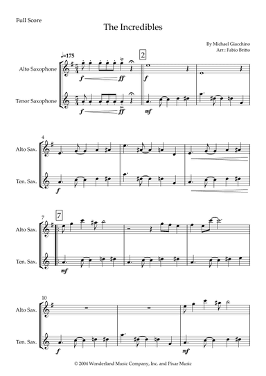 The Incredibles (main Theme) (arr. Fabio Britto)