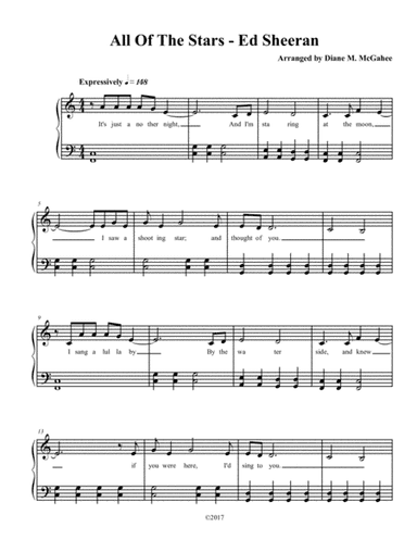 All Of The Stars  from the Motion Picture Soundtrack THE FAULT IN OUR STARS (arr. Diane M. McGahee)