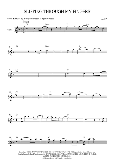 Slipping Through My Fingers (arr. Karen Gueiros)