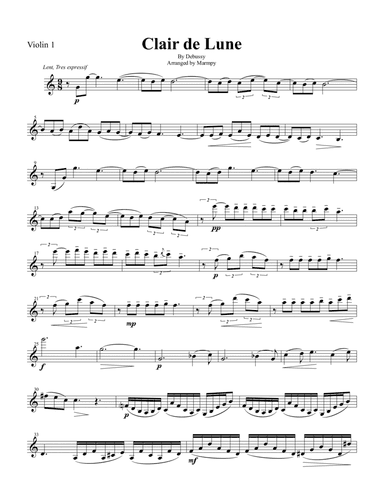 Clair du Lune by Debussy (arranged for String Trio) (arr. Marmpy)