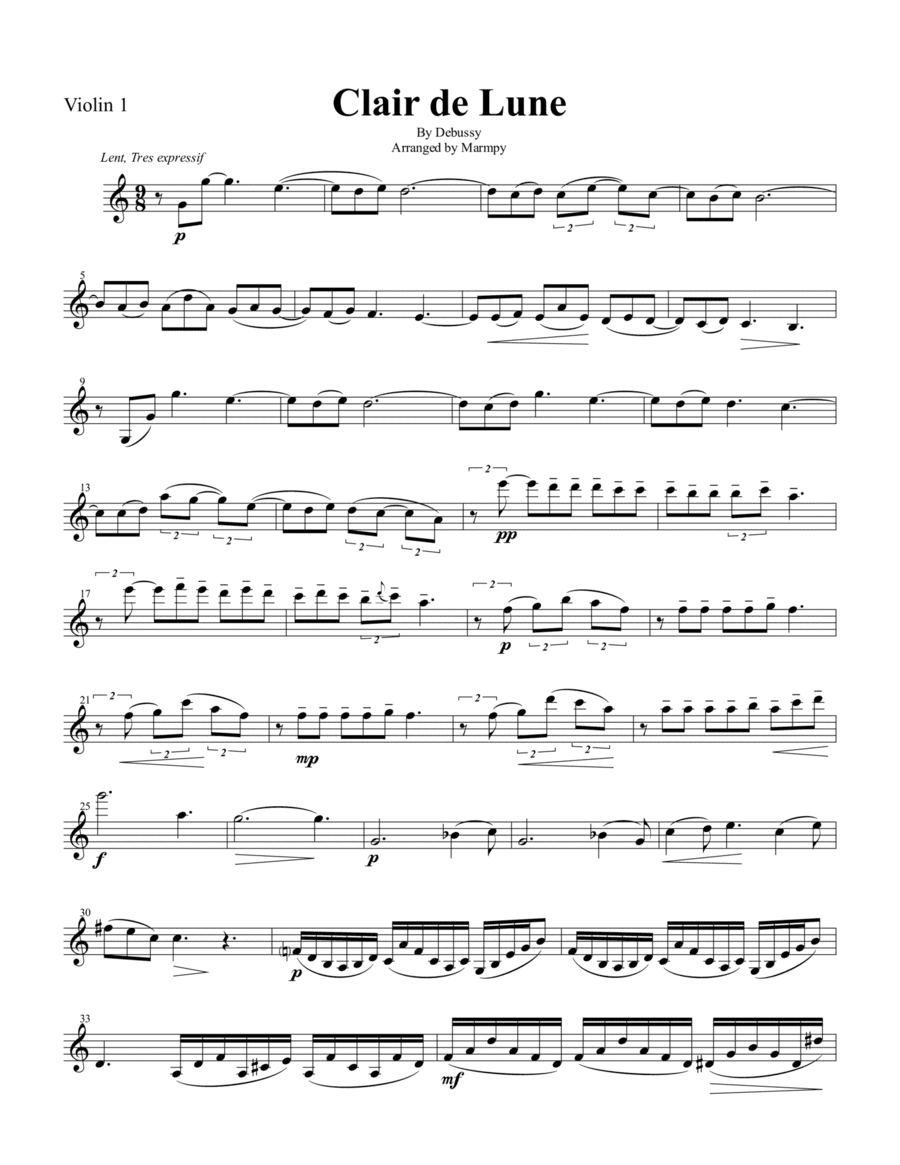 Clair du Lune by Debussy (arranged for String Trio) (arr. Marmpy)