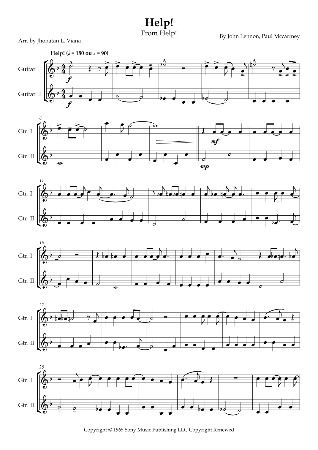 Help! (arr. Jhonatan Lucio Viana)