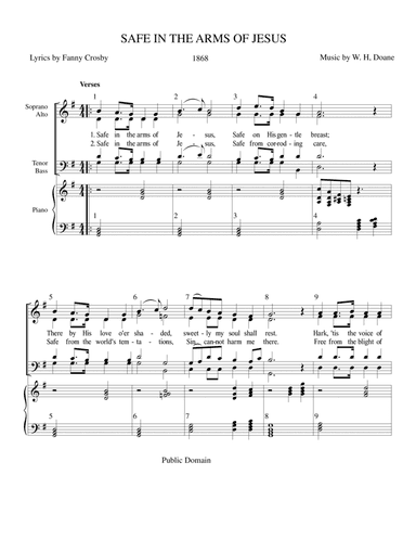 Safe in the arms of Jesus - Fanny Crosby (arr. Paul A. Jorg)