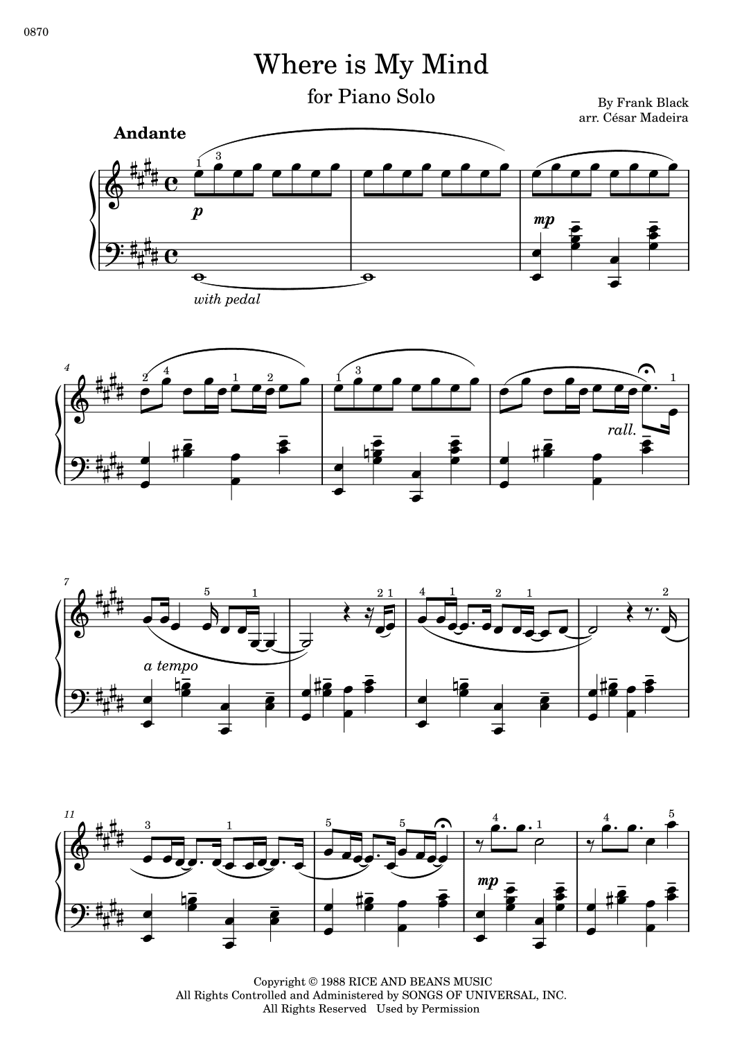 Where Is My Mind? (arr. César Madeira)