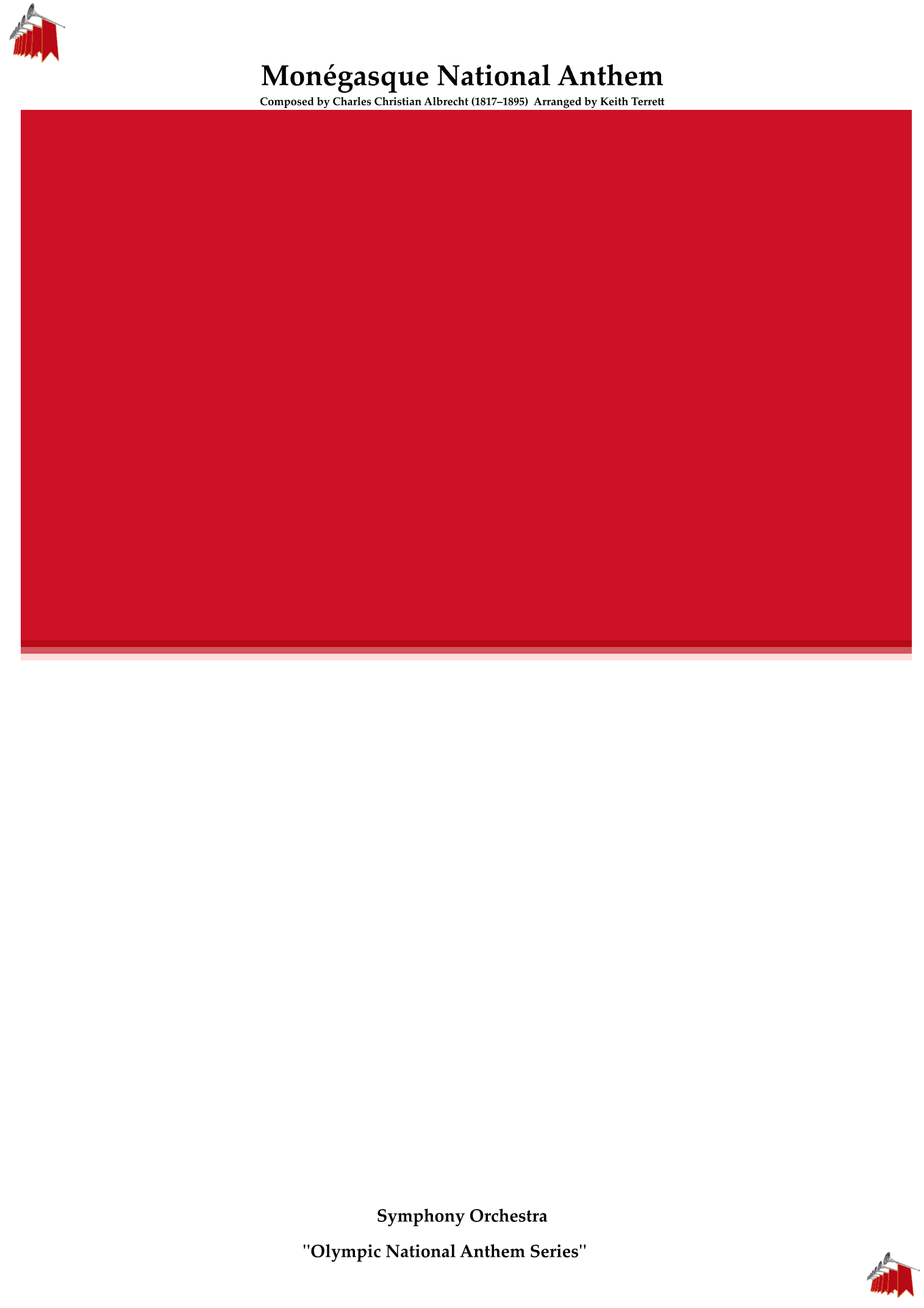 Monegasque (Monaco) National Anthem for Symphony Orchestra (Olympic National Anthem Series) (arr. Keith Terrett)