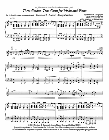 Three Psalms (Movement 1) Psalm 1 Congratulations