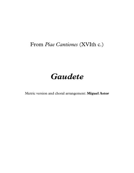 Gaudete (arr. Miguel Astor)