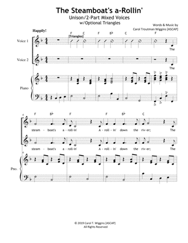 The Steamboat's a-Rollin' (Unison/2-Part)