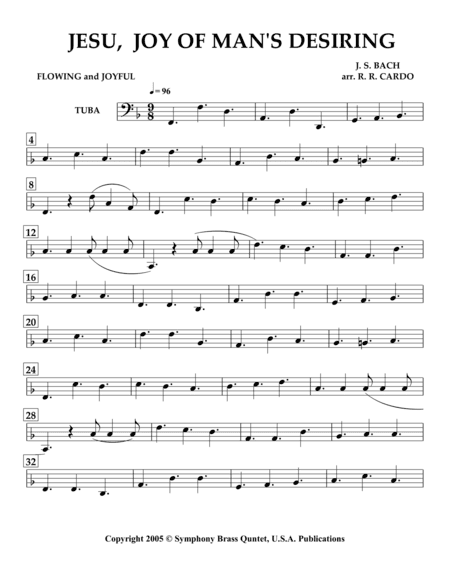 Easter Music - 2. JESU, Joy of Man's Desiring (Tuba) [same arrangement as in collection titled Wedd (arr. R.R.Cardo)