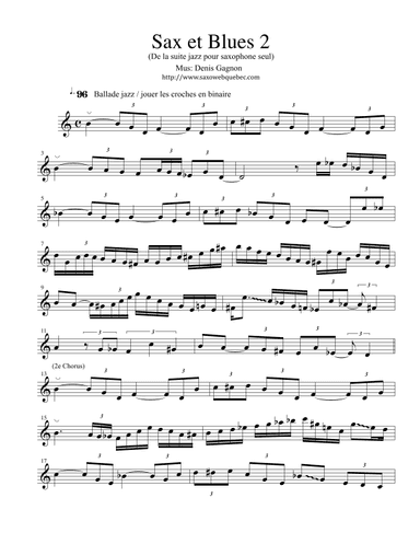 Sax et Blues 2 (Suite jazz pour saxophone seul)