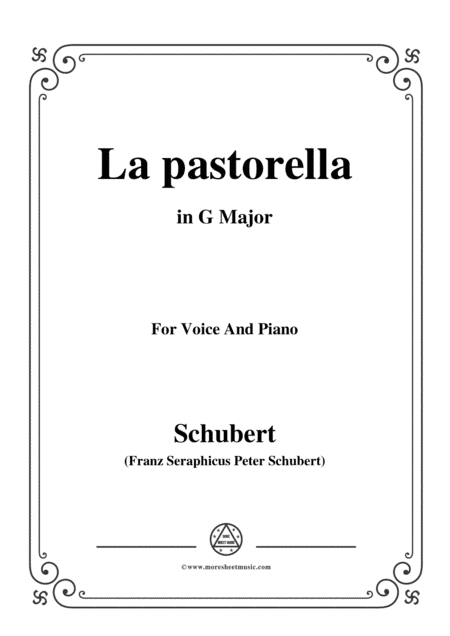 Schubert-La pastorella,in G Major,for Voice&Piano (arr. MSM)