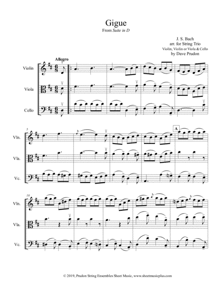 Bach Gigue for String Trio (arr. Dave Prudon)