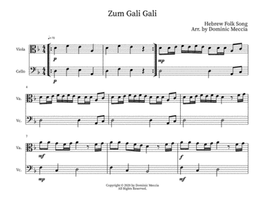 Zum Gali Gali- Viola and Cello Duet (arr. Dominic Meccia)