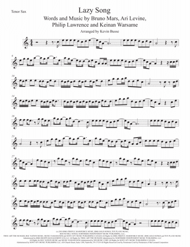 The Lazy Song (arr. Kevin Busse)