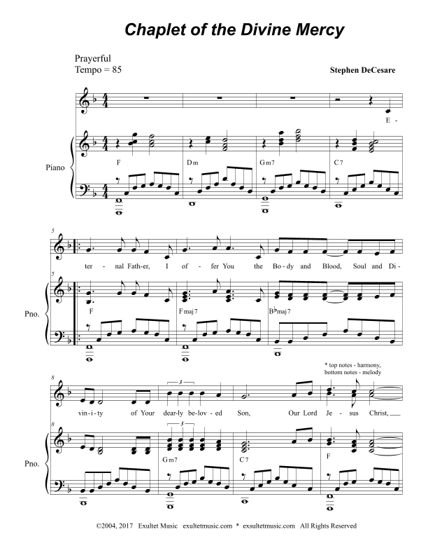 Chaplet of the Divine Mercy (Unison choir)