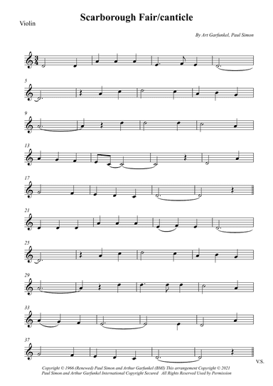 Scarborough Fair/canticle (arr. Wesley S. SIlva)