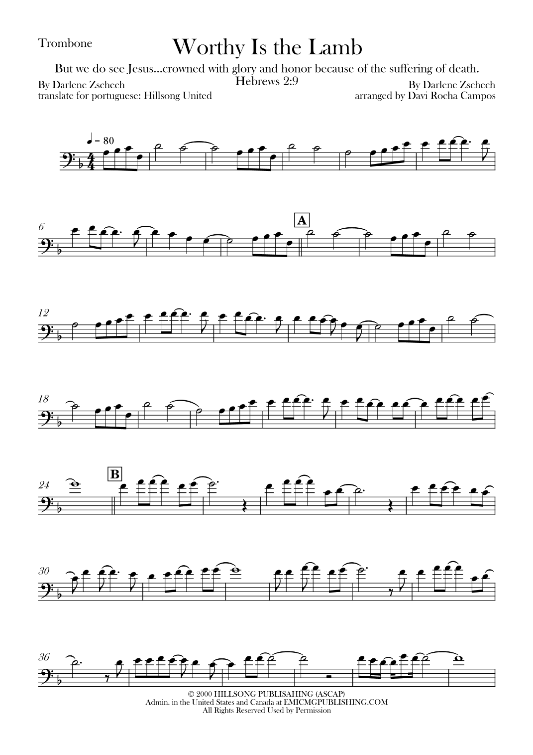 Worthy Is The Lamb (arr. Davi Rocha Campos)
