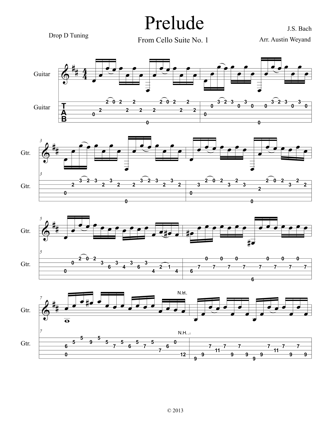 Prelude from Cello Suite #1 BWV 1007 (arr. Austin Weyand)
