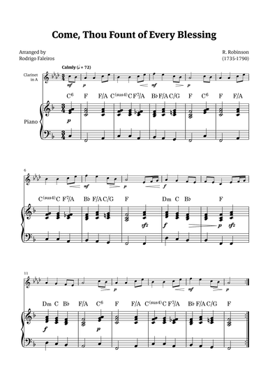 Come Thou Fount of Every Blessing (arr. Rodrigo Faleiros)