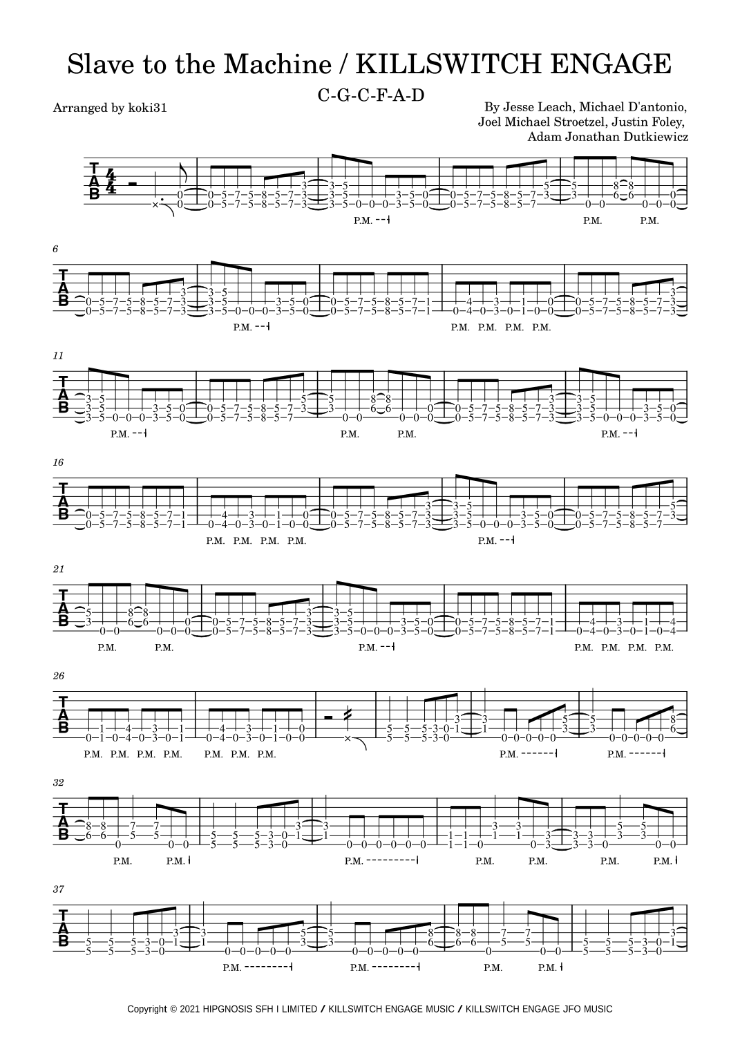 Slave To The Machine (arr. koki31)