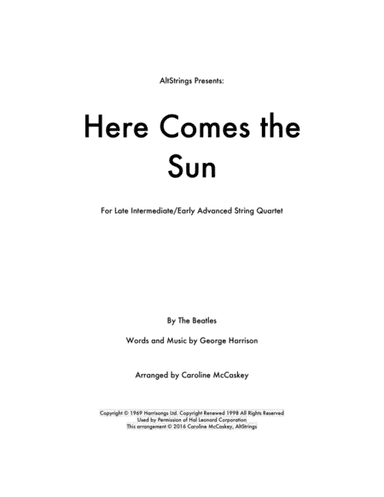 Here Comes The Sun (arr. Caroline McCaskey)