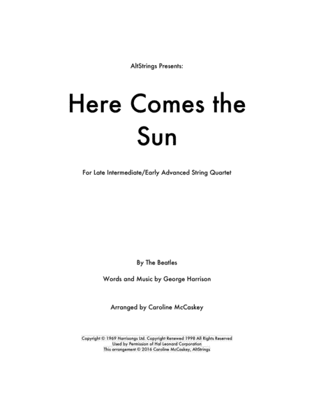 Here Comes The Sun (arr. Caroline McCaskey)