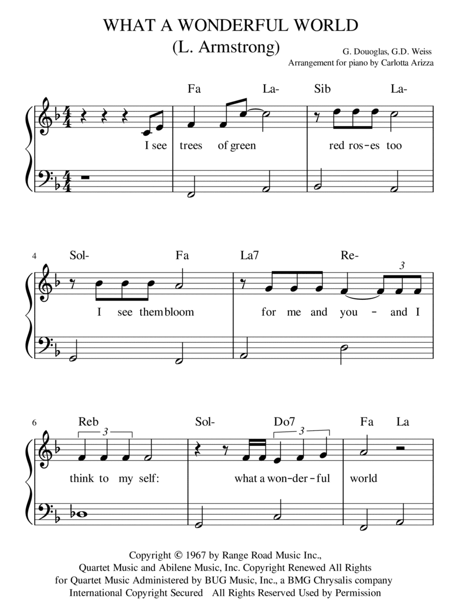 What A Wonderful World (arr. Carlotta Arizza)