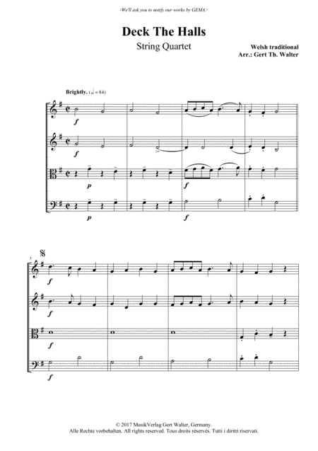 Deck The Halls (arr. Gert Th. Walter)