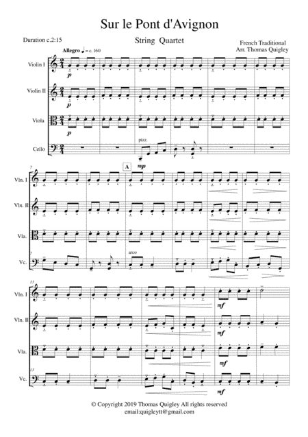 Sur le Pont d'Avignon (arr. Thomas Quigley)