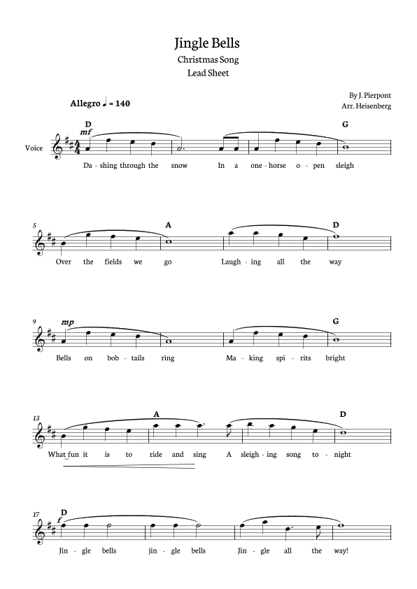 Jingle Bells (arr. Heisenberg)