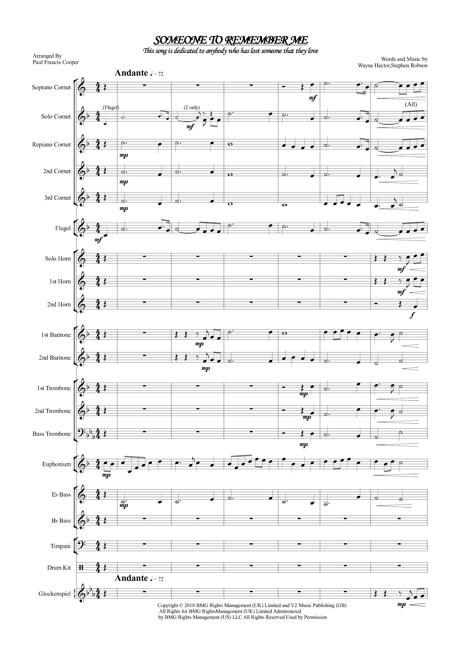 Someone To Remember Me (arr. Paul Francis Cooper)
